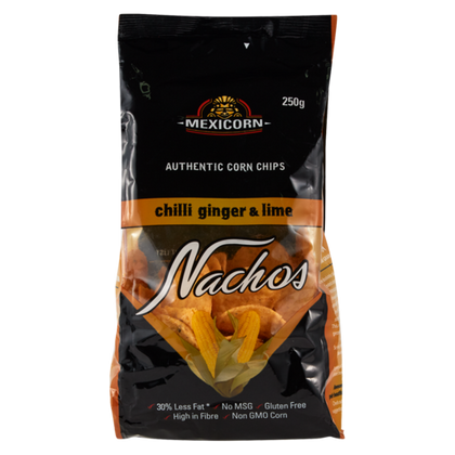 MEXICANCORN NACHOS CHILLI GINGER AND LIME 250G