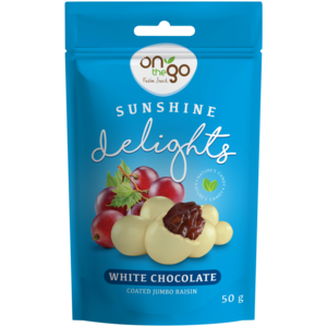 ON THE GO S/DELIGHTS WHITE CHOCOLATE 50G