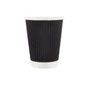 12OZ BLACK RIPPLE WRAP CUP WITH LID /PCS
