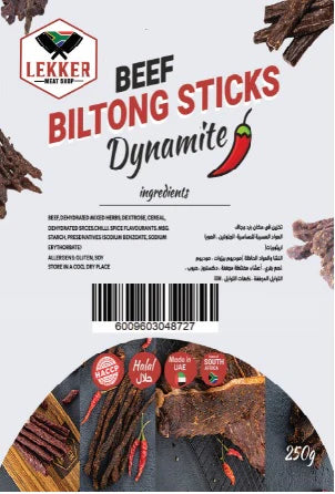 LEKKER Beef Biltong Sticks Dynamite 250G
