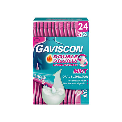 GAVISCON DOUBLE ACTION 24X10ML LIQUID SACHETS