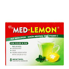 MED-LEMON COLD & FLUE LEMON MENTHOL WITH VIT C 8s