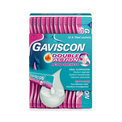 X GAVISCON  DOUBLE ACTION LIQUID SACHETS 12s X10ML