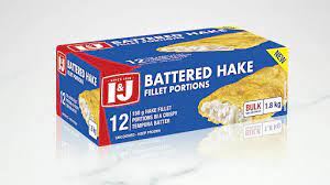 l&J HAKE BATTERED TEMPURA FILLET 1,8KG BOX 12X150G