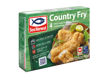 sea harvest country fry battered hake filliet 400g