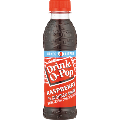 DRINK O POP BOTTLE 200ML RASBERRY