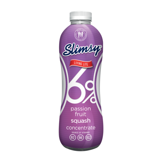 Slimsy Passion Fruit Flavoured 6% Squash Concentrate 1L