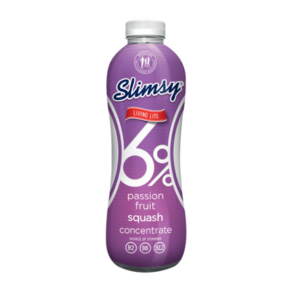 Slimsy Passion Fruit Flavoured 6% Squash Concentrate 1L