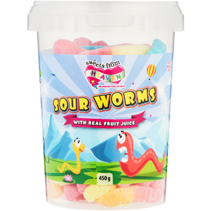 SWEETS FROM HEAVEN SOUR WORMS 450G