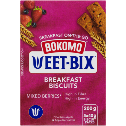 BOKOMO WEETBIX BREAKFAST BISCUIT MIXED BERIES 200G