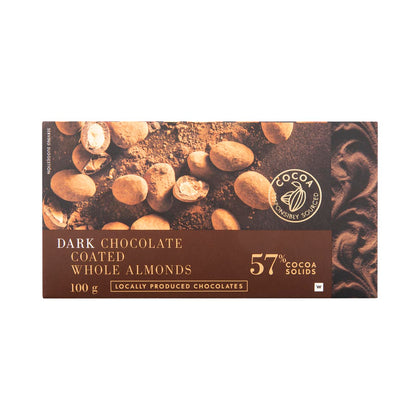 WOOLWORTHS DARK CHOC COATED WHOLE ALMONDS 100G