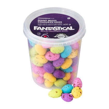 WOOLWORTHS FANTASTICAL MULTI COLOURED EGGS GIANT 600G