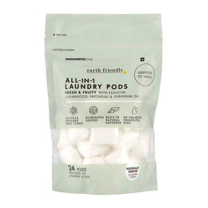 WOOLWORTHS ALL-IN-1 LAUNDRY PODS FRESH/FRUITY 384G