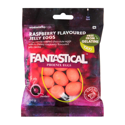 WOOLWORTHS FANTASTICAL PHOENIX EGGS RASBBRY 150G