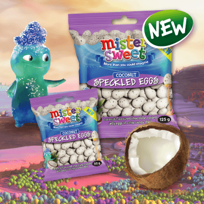 MISTER SWEET SPECKLED EGGS COCONUT 50G (NEW)