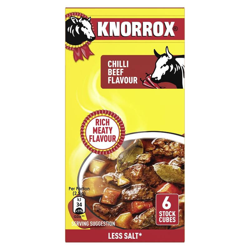 KNORROX CHILLI BEEF CUBES 6s 60G
