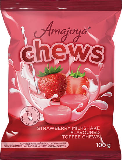 AMAJOYA TOFFEE CHEWS STRAWBERRY MILKSHAKE 100G