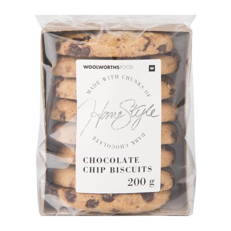 WOOLWORTHS CHOCOLATE CHIP BISCUITS 200G