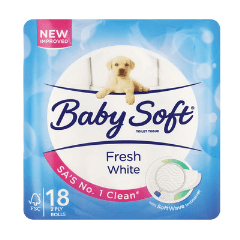 BABY SOFT T/PAPER 2PLY 18S WHITE