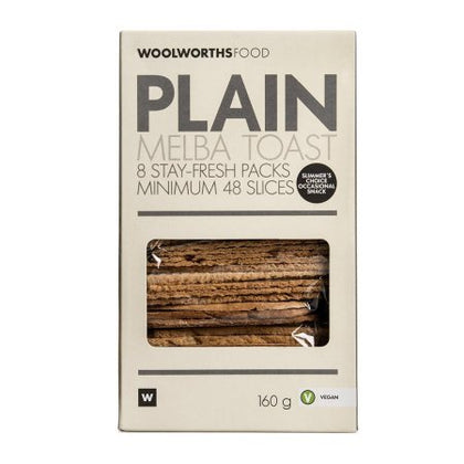 WOOLWORTHS PLAIN MELBA TOAST 160G