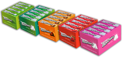 BEECHIES PEACH APPRICOT CHEWING GUM 10s 14.5G