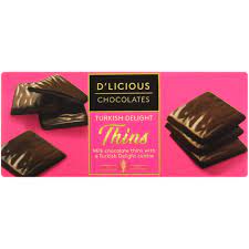 D'LICIOUS CHOCOLATES TURKISH DELIGHT THINS 135G