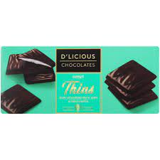 D,LICIOUS CHOCOLATES MINT THINS DARK CHOCO 135G