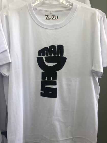 Mens T-shirt - White - MANDELA