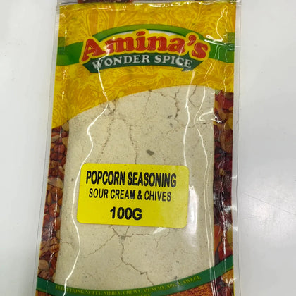 AMINA S DRY POPCORN SEASONING CHEESE & CHIVES 100G