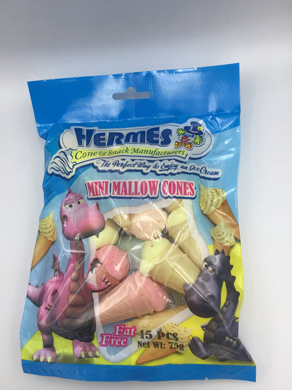 HERMES MINI MALLOW CONES 75G 15S