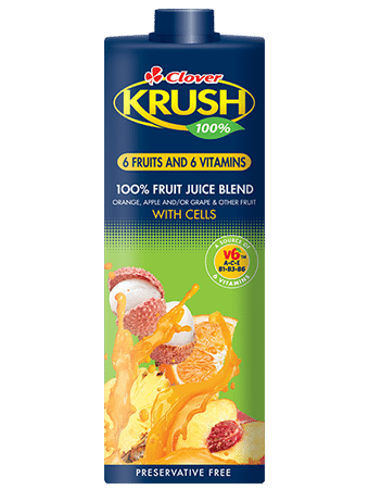 CLOVER KRUSH UHT JUICE 100% 1LT 6 FRUITS & VIT